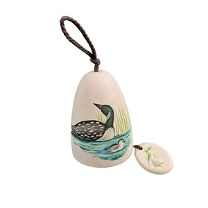 Clay Pottery Hand Painted Duck Bell Wind Chime